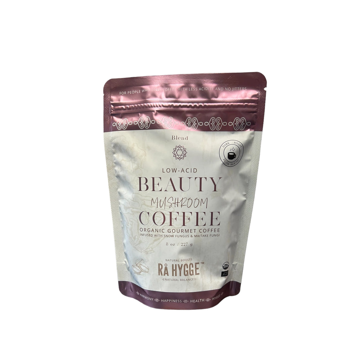 Beauty Mushroom Filter Coffee - Snow Fungus (Tremello) & Maitake - 8oz 227 g Ra Hygge