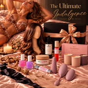 The Ultimate Indulgence luxury gift collection styled with beauty, candles, botanical care and intimate accessories