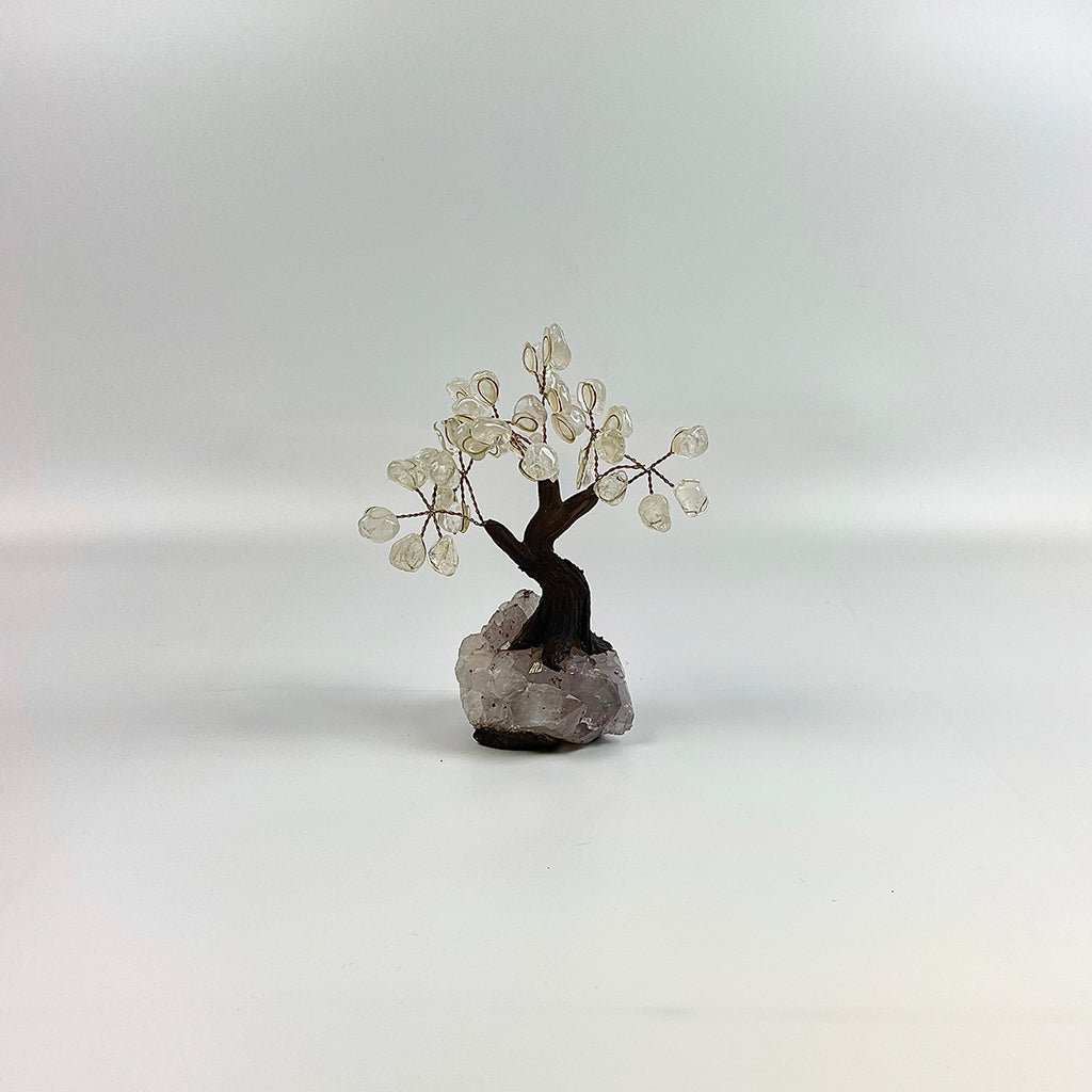Clear Quartz Gemstone Tree 5" - Handmade by Brazil Gems