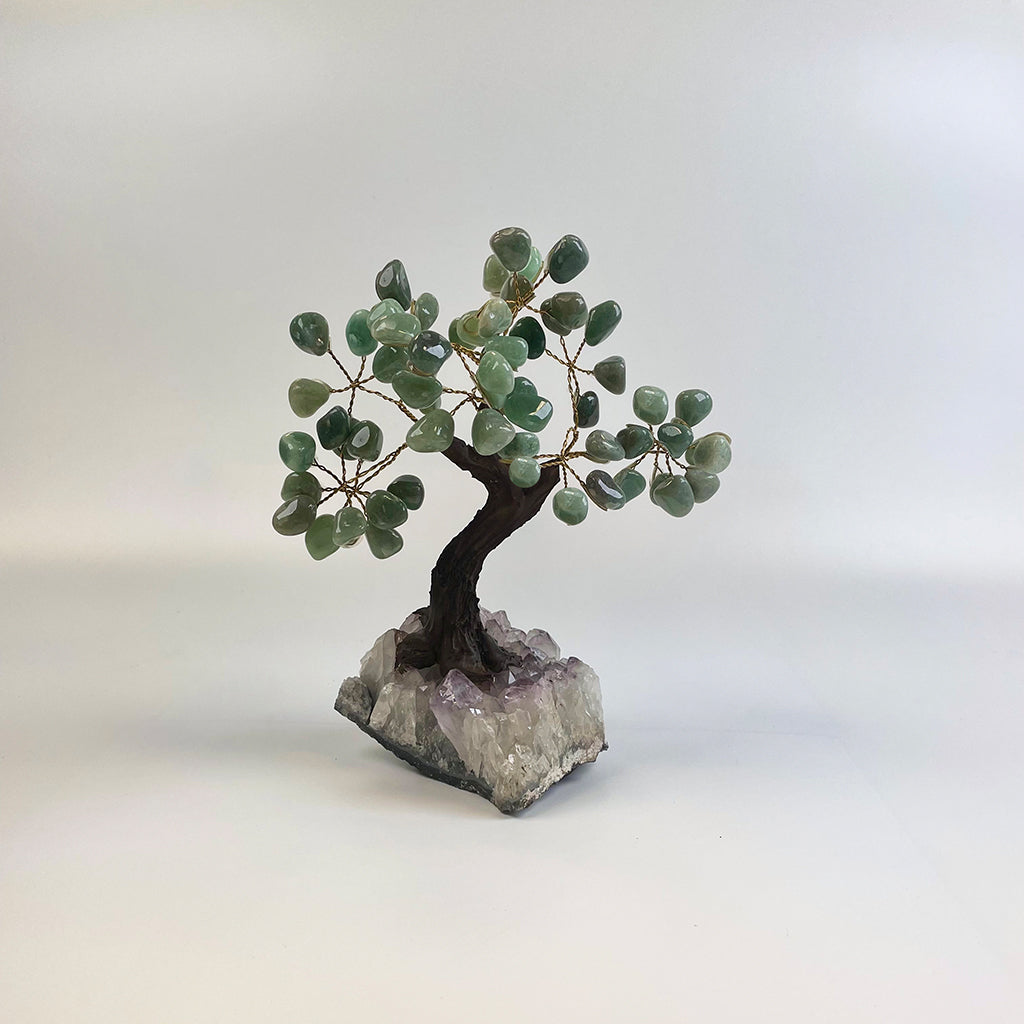Green Quartz Gemstone Tree 7" - Handmade by Brazil Gems