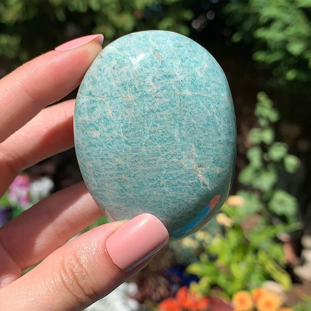 Amazonite Palm Stone for Courage - Ethically Sourced