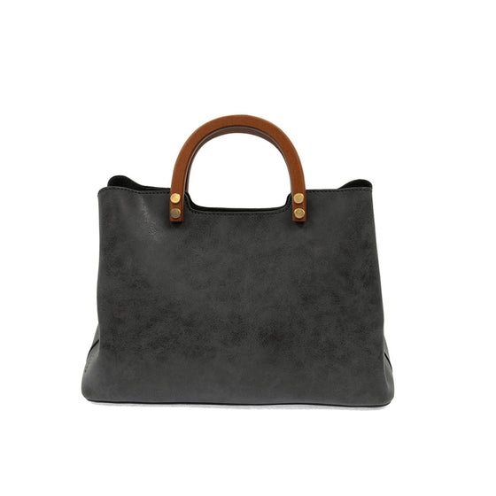 Angie Vintage Satchel - Black-Live in the Light Naturally Ltd