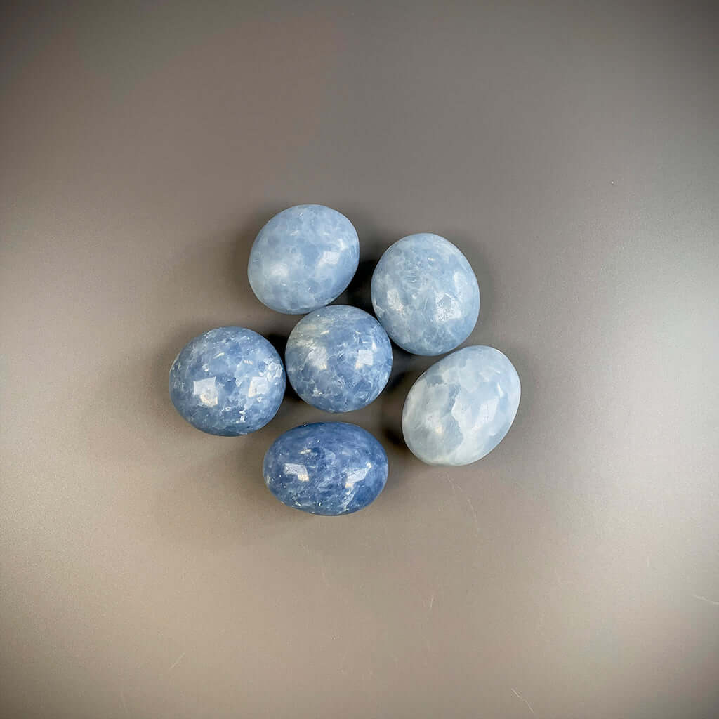 Blue Calcite Palm Stones