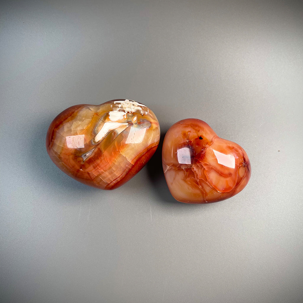 Carnelian Orange Crystal Hearts – Ethically Sourced from Madagascar