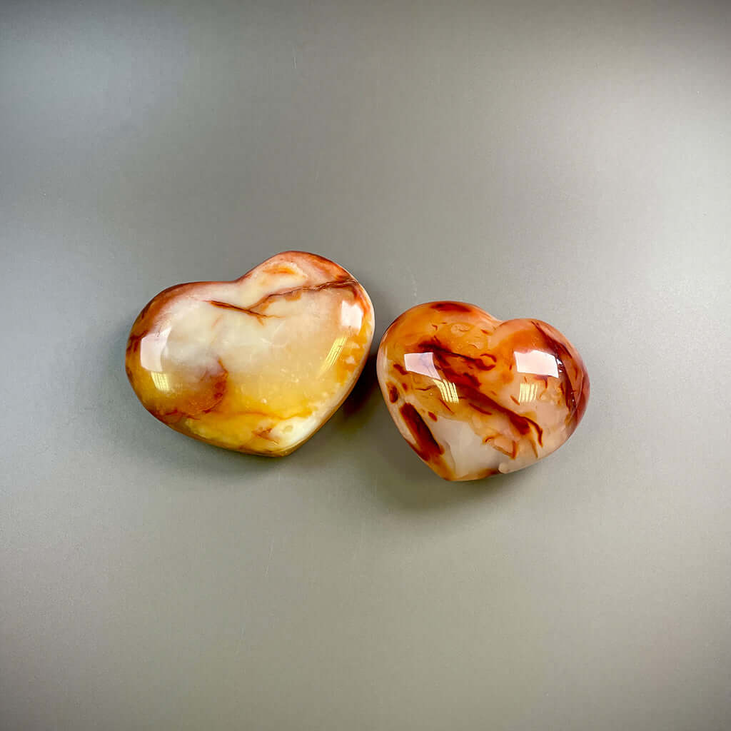 Carnelian Orange Crystal Hearts – Ethically Sourced from Madagascar