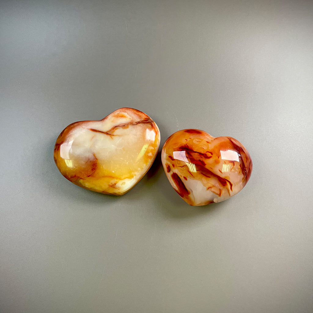 Carnelian Orange Crystal Hearts – Ethically Sourced from Madagascar