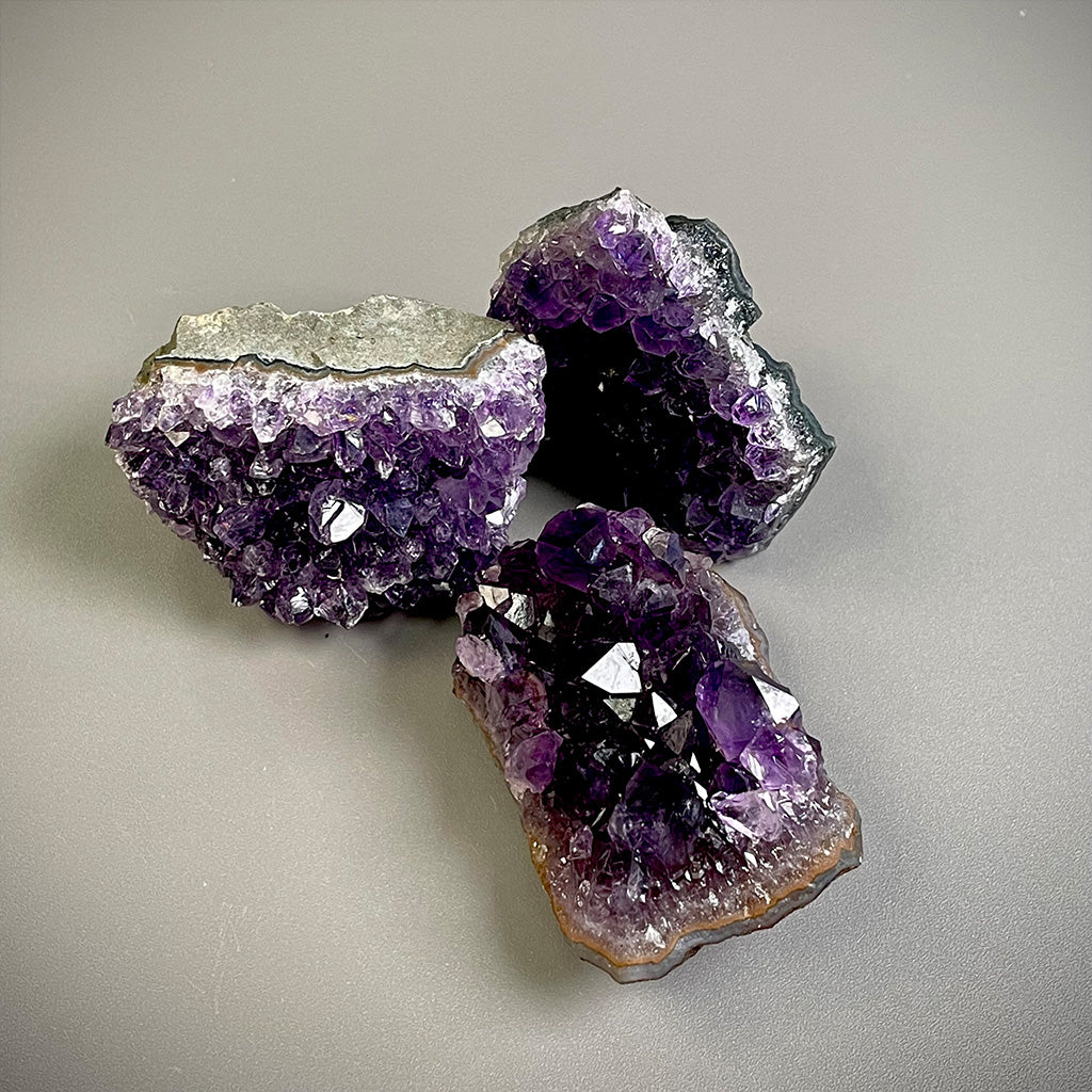 Deep Purple Amethyst Cluster Crystals