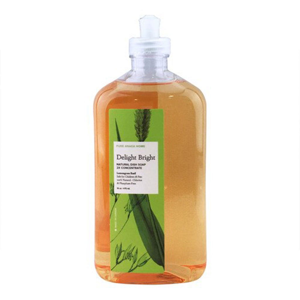 Delight Bright - naturalne mydło do naczyń (2 x koncentrat) bazylia z trawy cytrynowej 16 uncji/ 475 ml