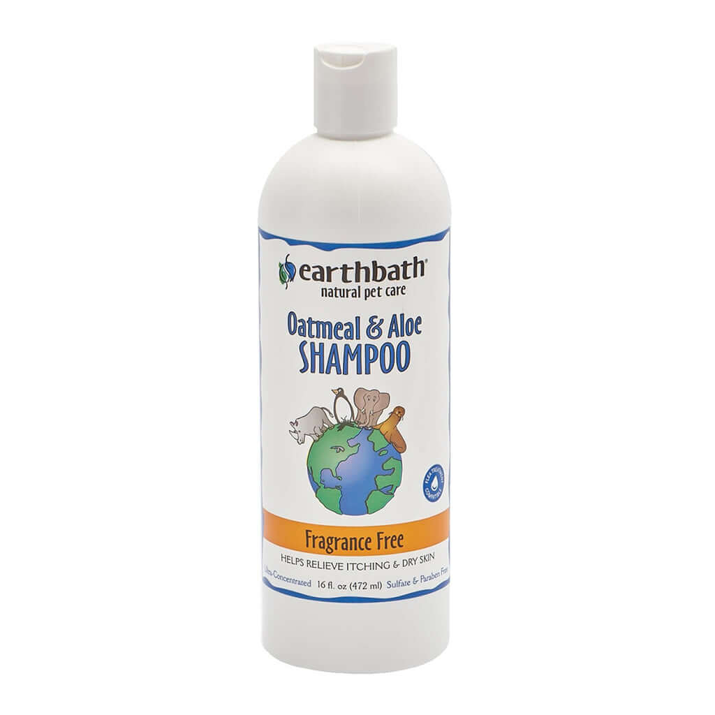 Dog Shampoo Earthbath Itch Relief Fragrance Free Oatmeal & Aloe - 472ml