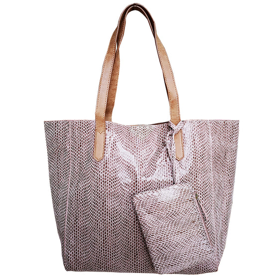 Python Emma Tote Bag - Mauve