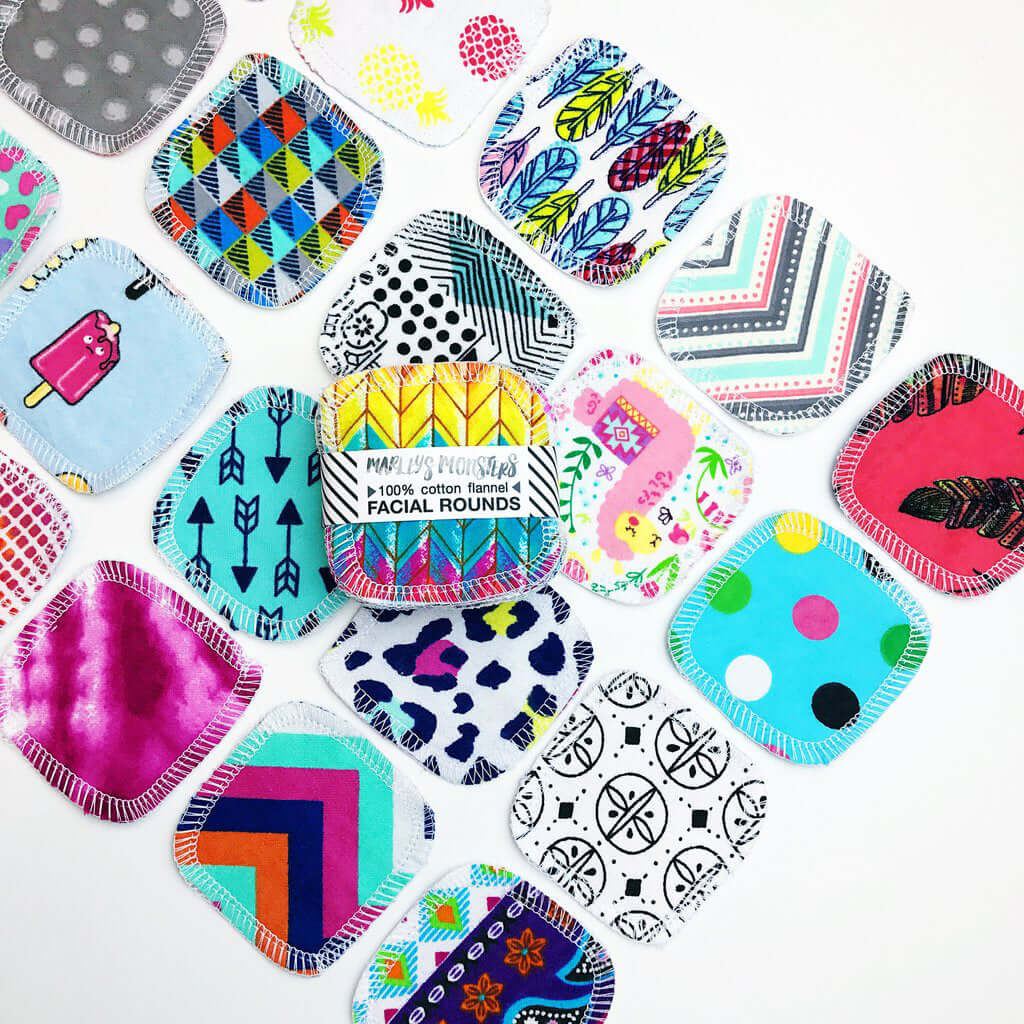 Facial Rounds - in Mixed Prints, Lemon or Organic Natural/White & NEW Blush Pink by Marley's Monsters