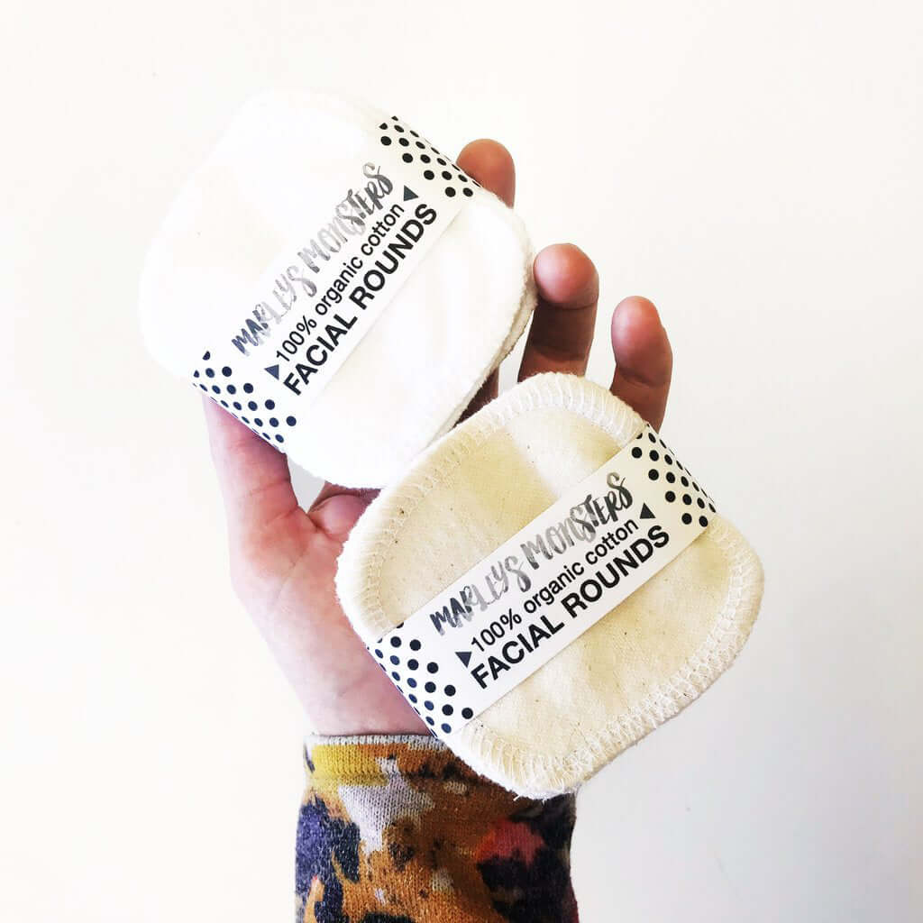 Facial Rounds - in Mixed Prints, Lemon or Organic Natural/White & NEW Blush Pink by Marley's Monsters