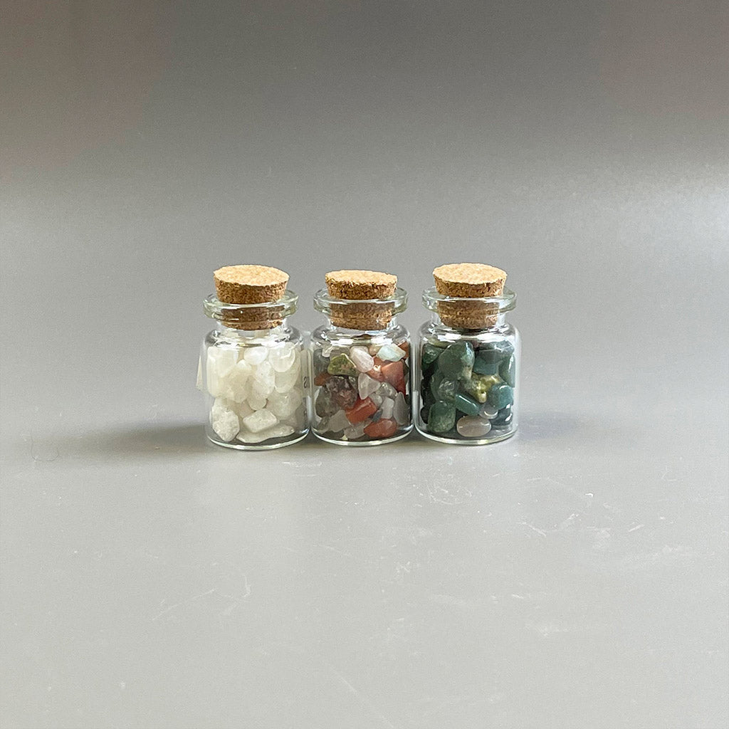 Gemstone Crystal Wishing Bottle Set of 3 - 5mls