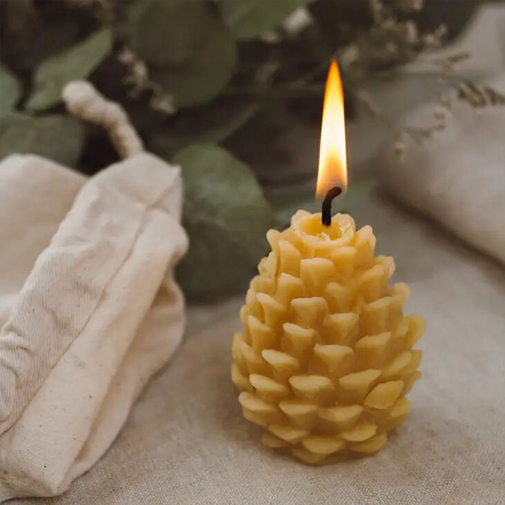 Beeswax Pinecone Candle by Goldrick