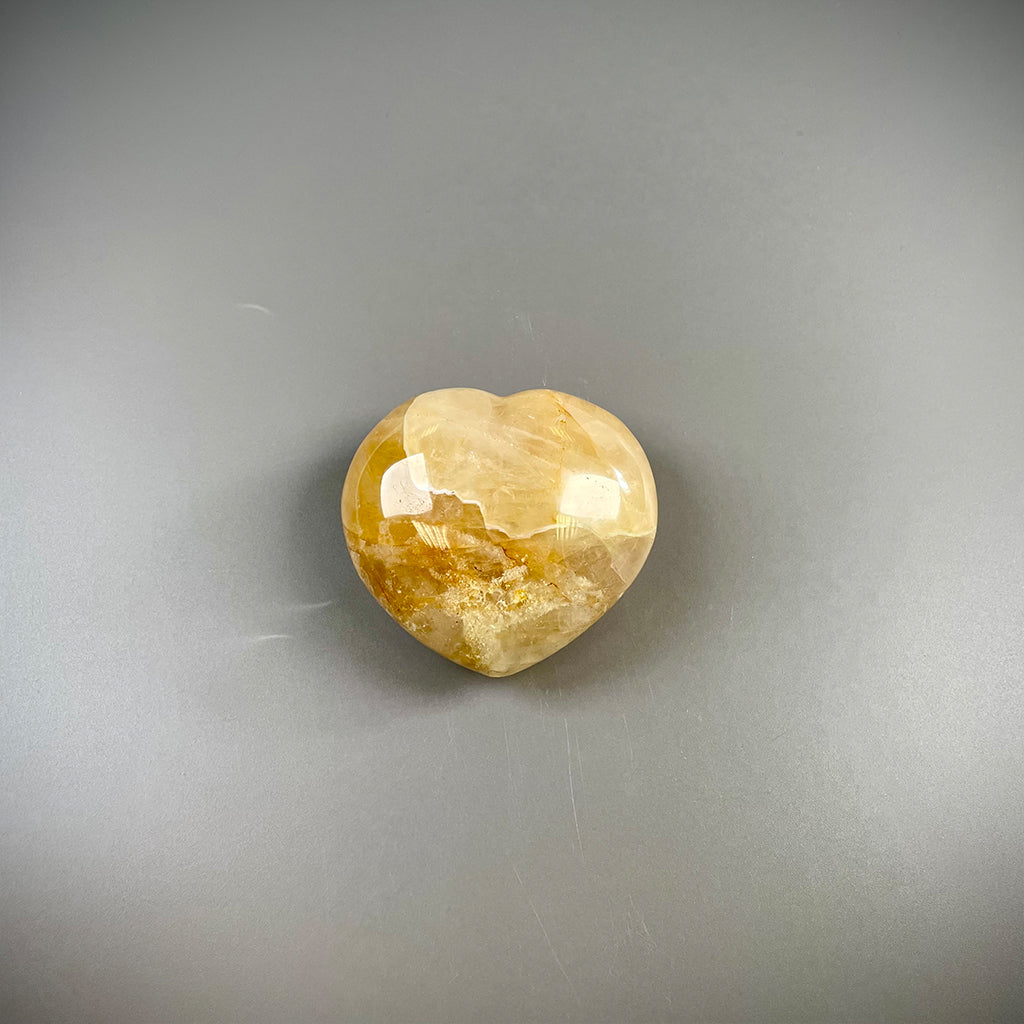 Yellow Hematoid Quartz Crystal Heart – Golden Healer Stone