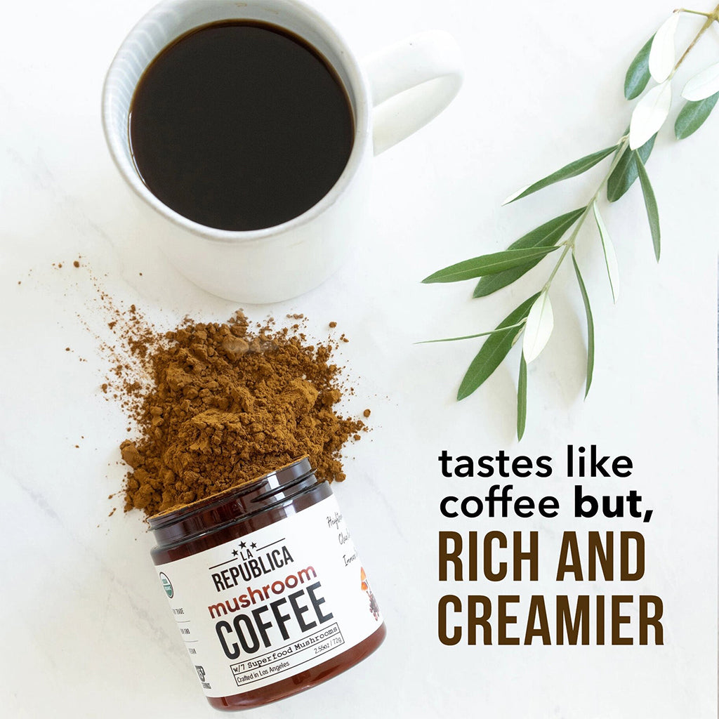 Instant 7 Mushroom Coffee – Wild-Crafted Superfood Blend |La Republica