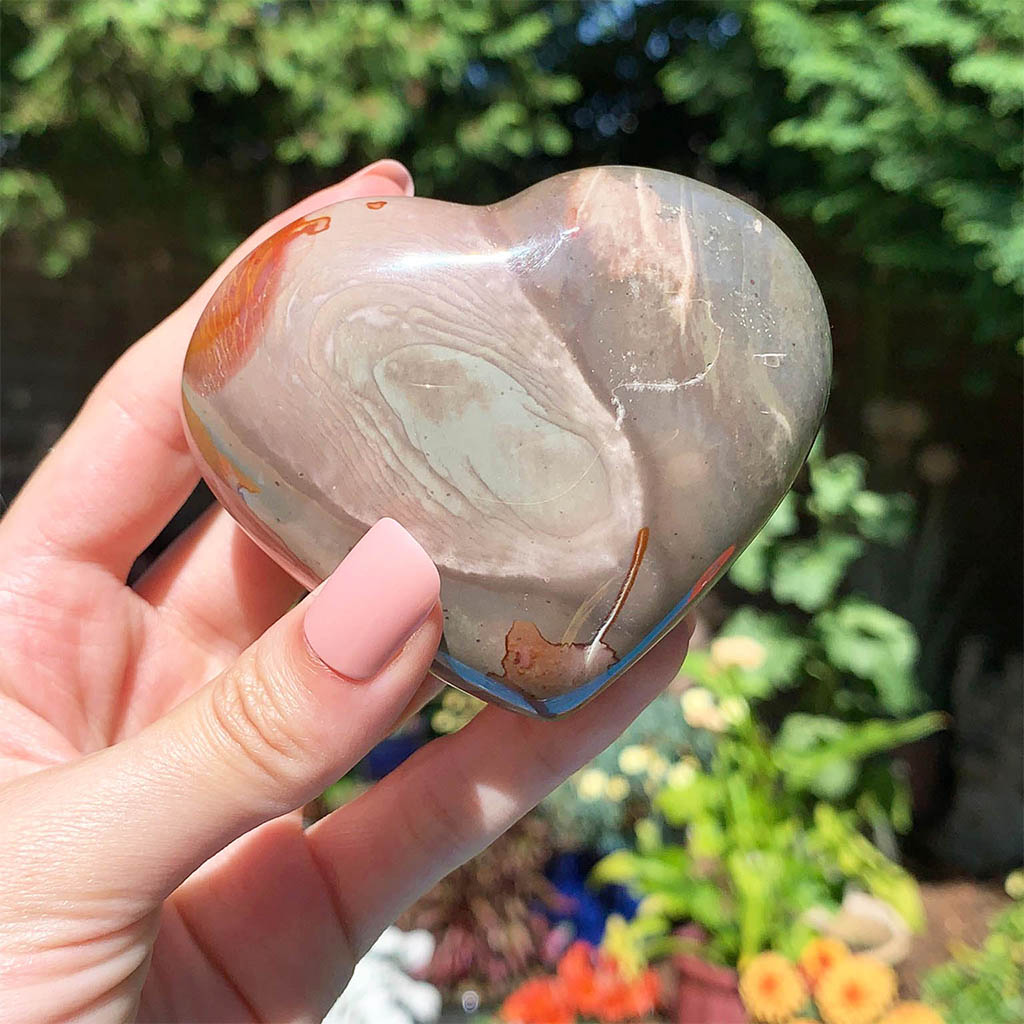 Polychrome Jasper Heart Large