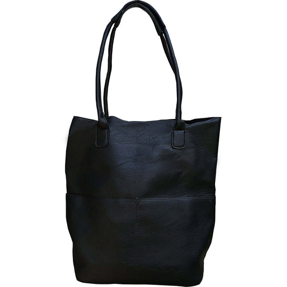 Kelly North South Front Pocket Tote - Black