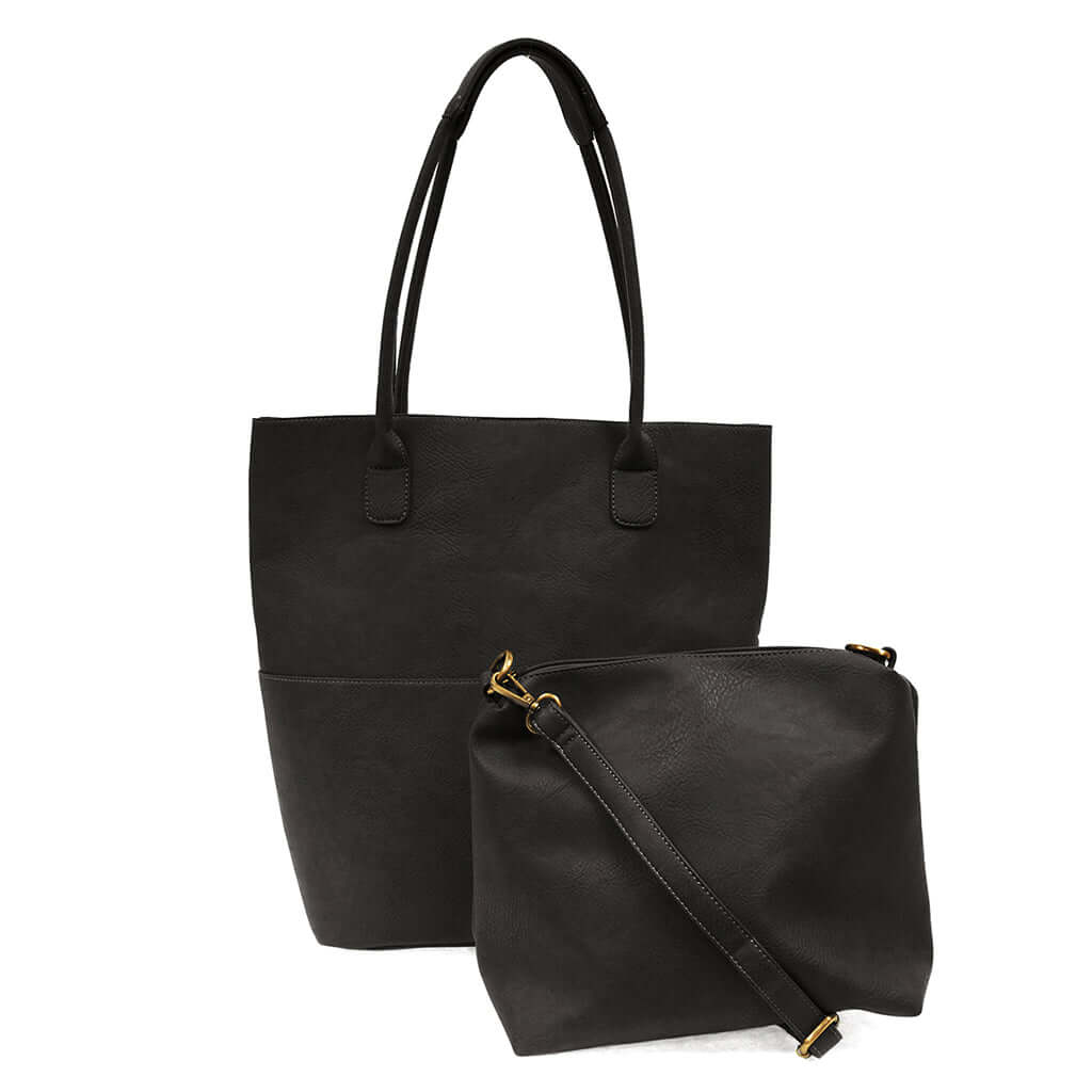 Kelly North South Front Pocket Tote - Black