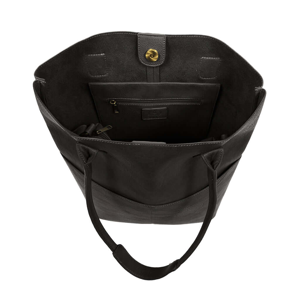 Kelly North South Front Pocket Tote - Black