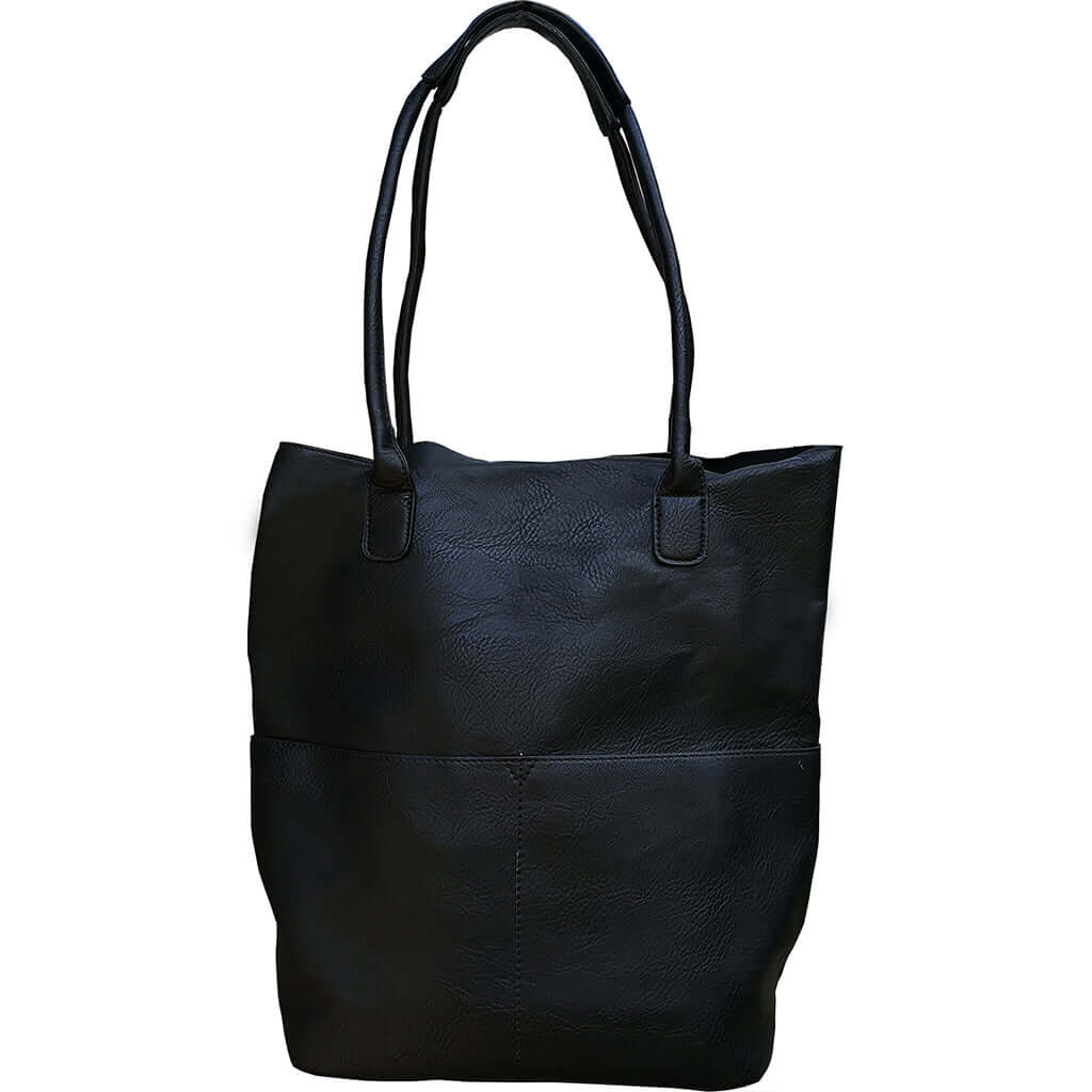 Kelly North South Front Pocket Tote - Black
