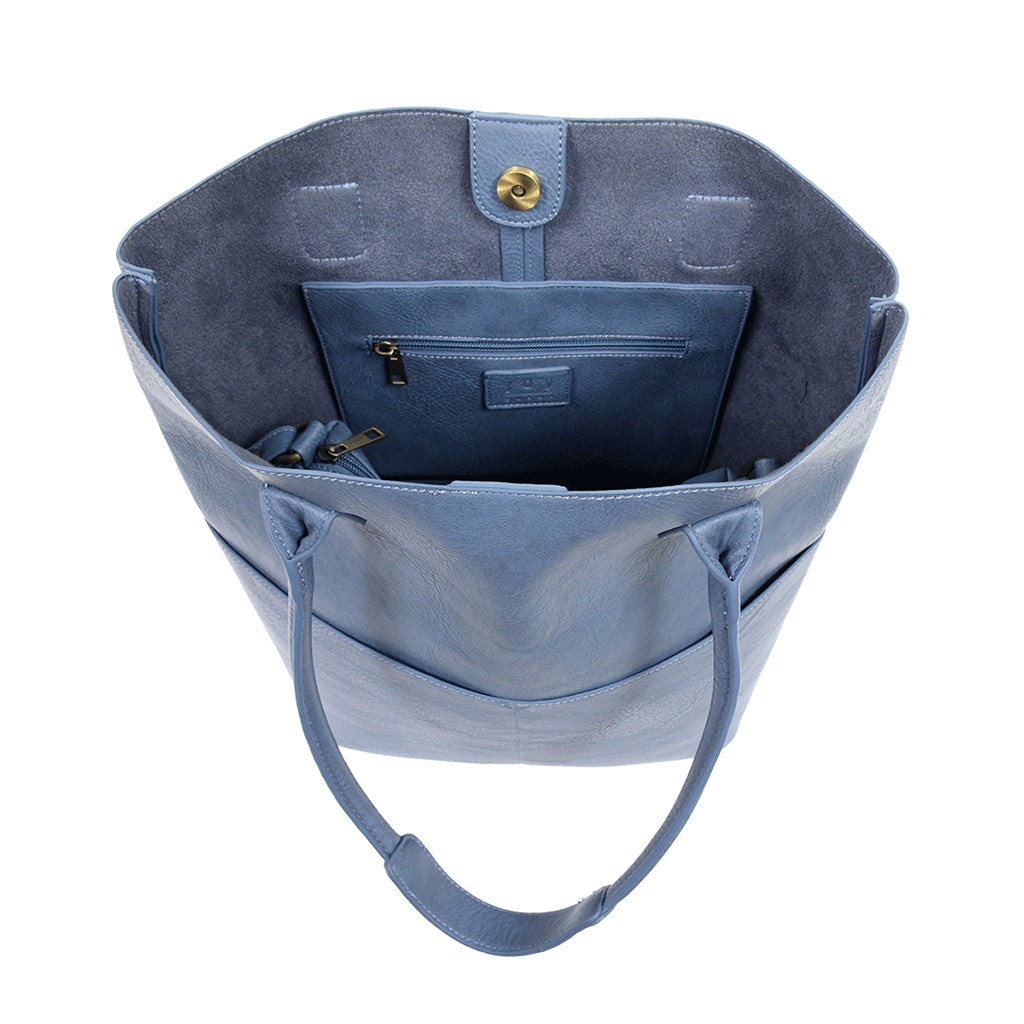 Kelly North South Front Pocket Tote - Chambray-Live in the Light Naturally Ltd