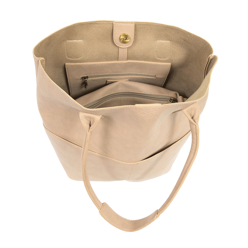 Kelly North South Front Pocket Tote - Oyster-Live in the Light Naturally Ltd