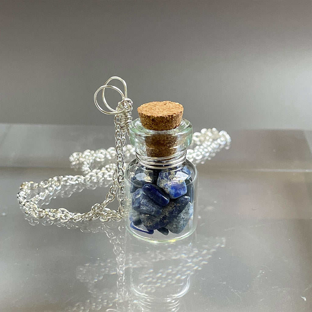 Collier Bouteille à Souhaits - Lapis Lazuli