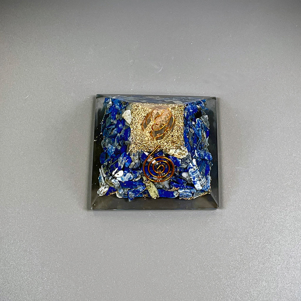 Lapis Lazuli Orgonite Crystal Pyramid with Copper 60mm