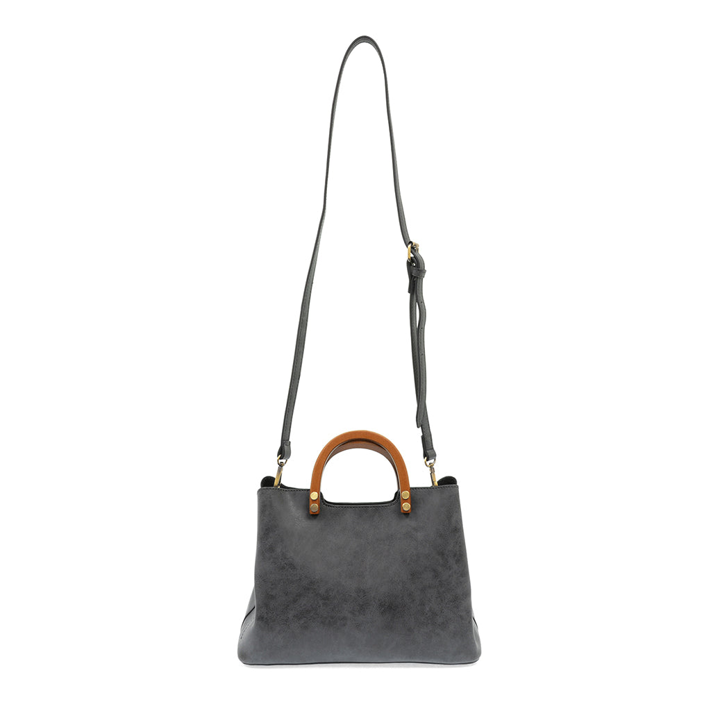 Angie Vintage Satchel - Black-Live in the Light Naturally Ltd