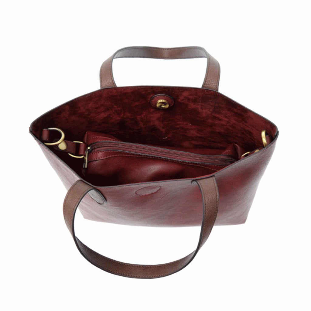 Mariah Medium Convertible Tote - Merlot