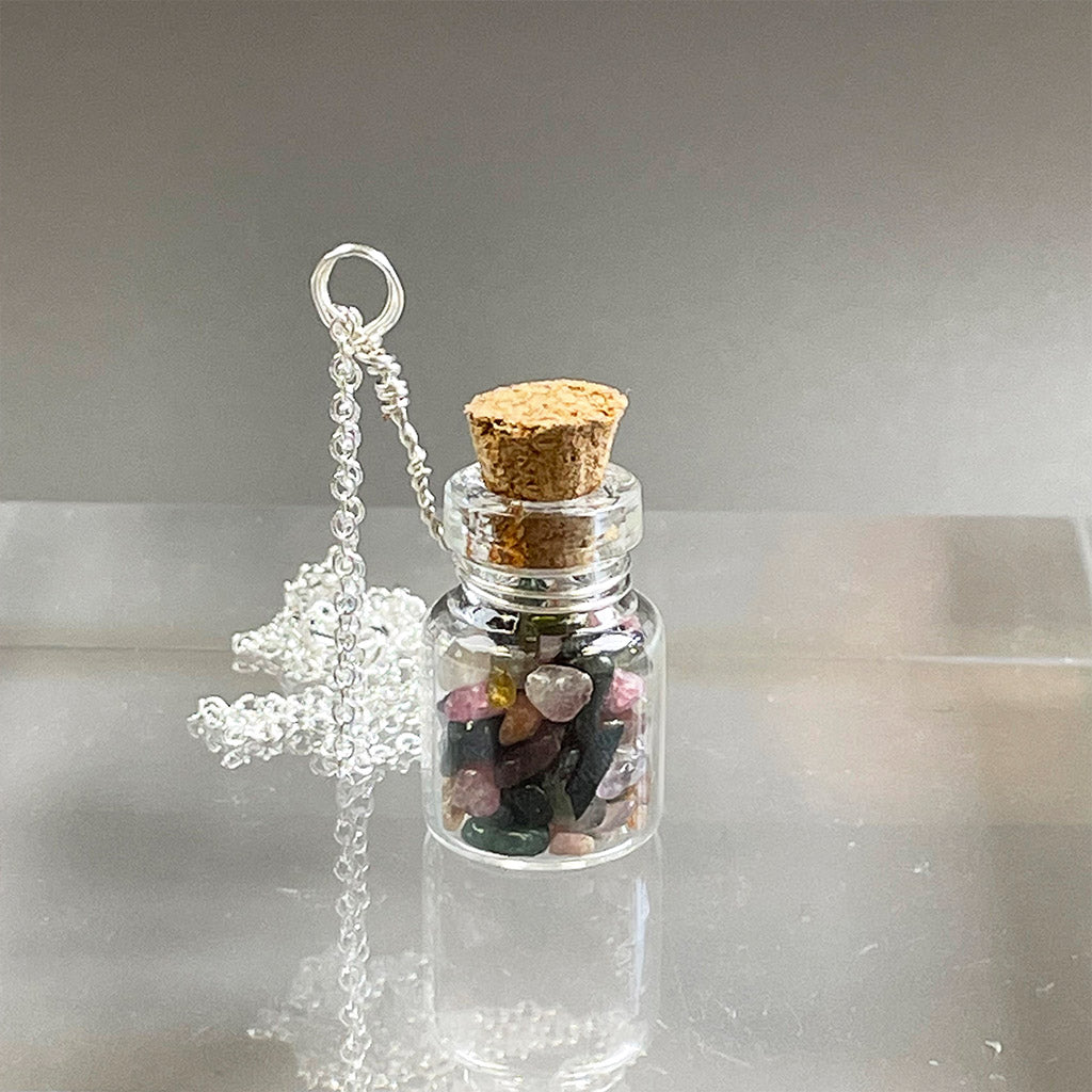 Wishing Bottle Necklace - Mixed Tourmaline