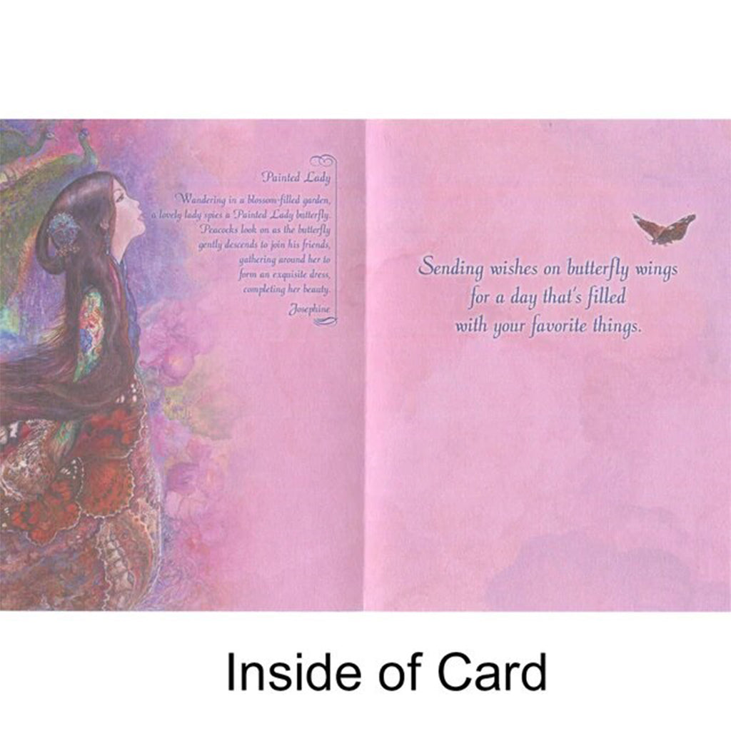 Painted Lady Card (Wiadomość urodzinowa) - Pochylone drzewo