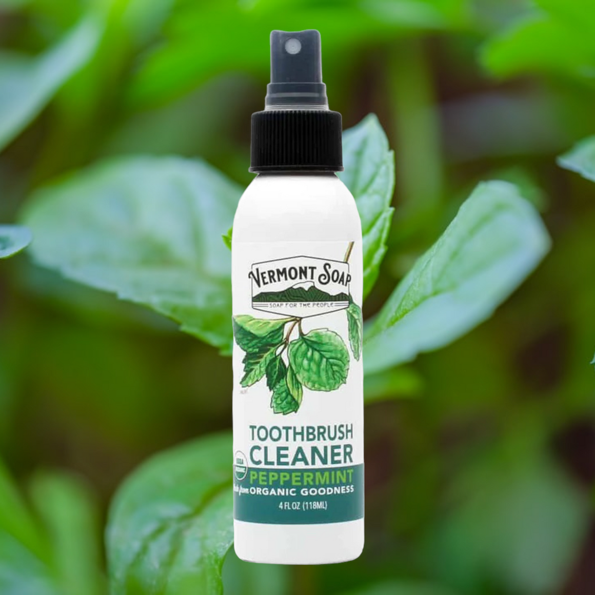 Toothbrush Cleaner  118ml Spray - Peppermint Vermont Soap