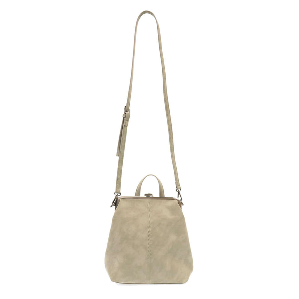 Phyllis Nubuck Frame Convertible Backpack - Cement