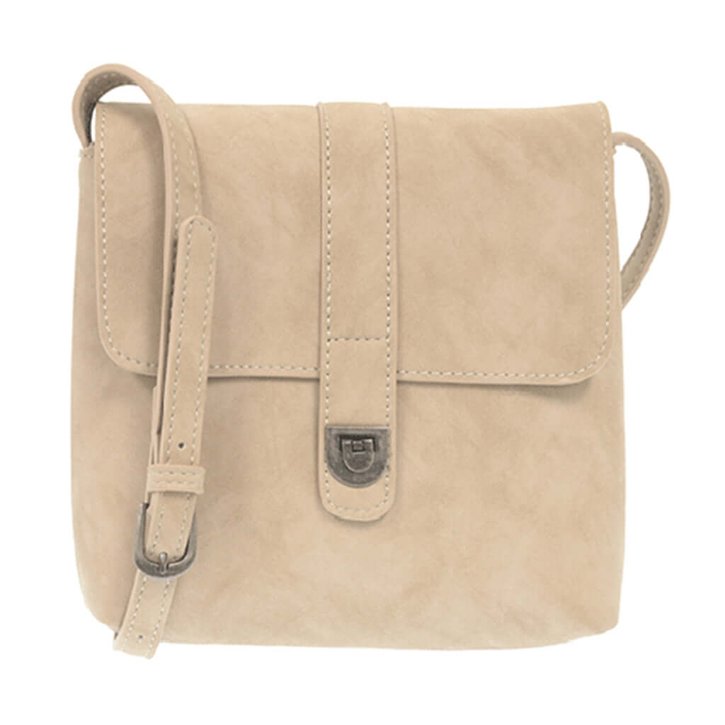 Rachel Nubuck Flip Lock Cross Body - Ivory