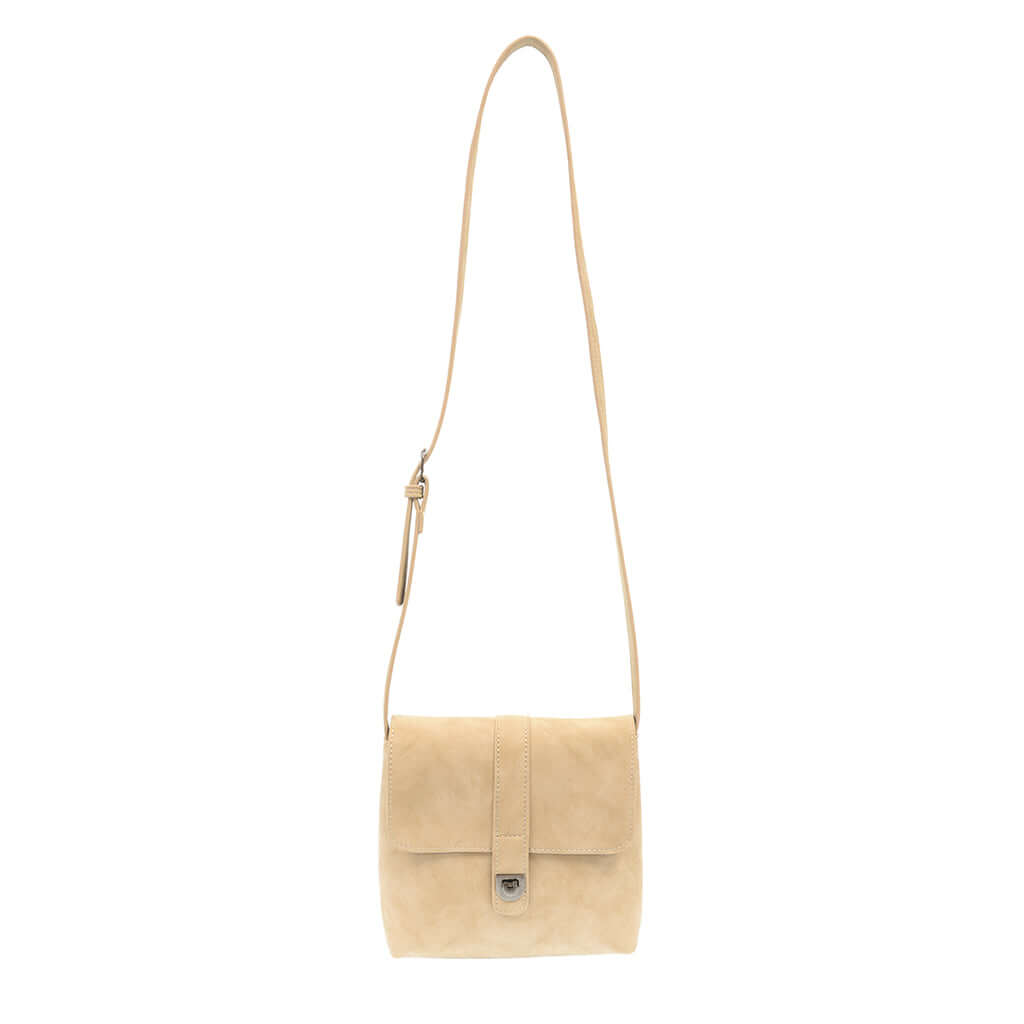 Rachel Nubuck Flip Lock Cross Body - Ivory
