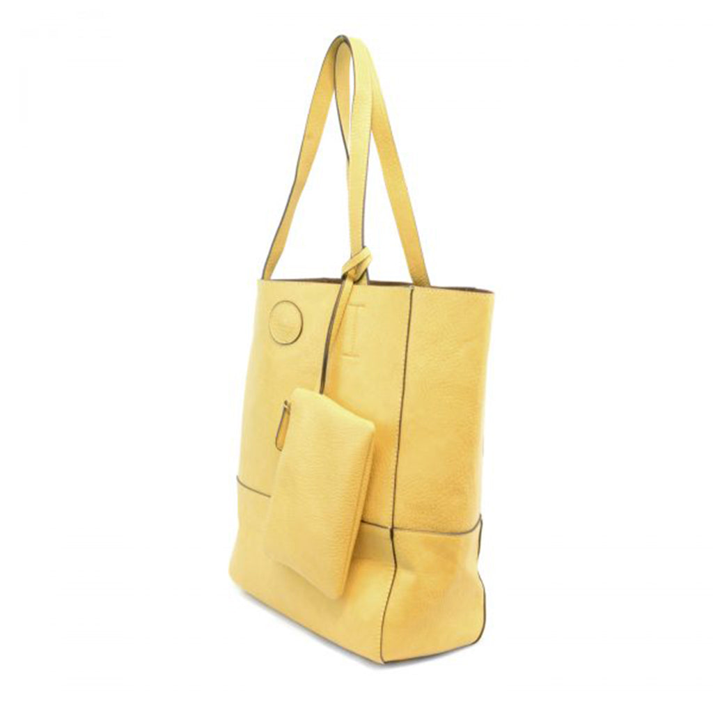 Raw Edge Tote Handbag With Coinpurse - Buttercup