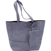 Raw Edge Tote Handbag With Coinpurse - Wisteria