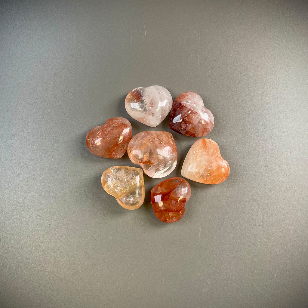 Red Hematoid Quartz Crystal Hearts