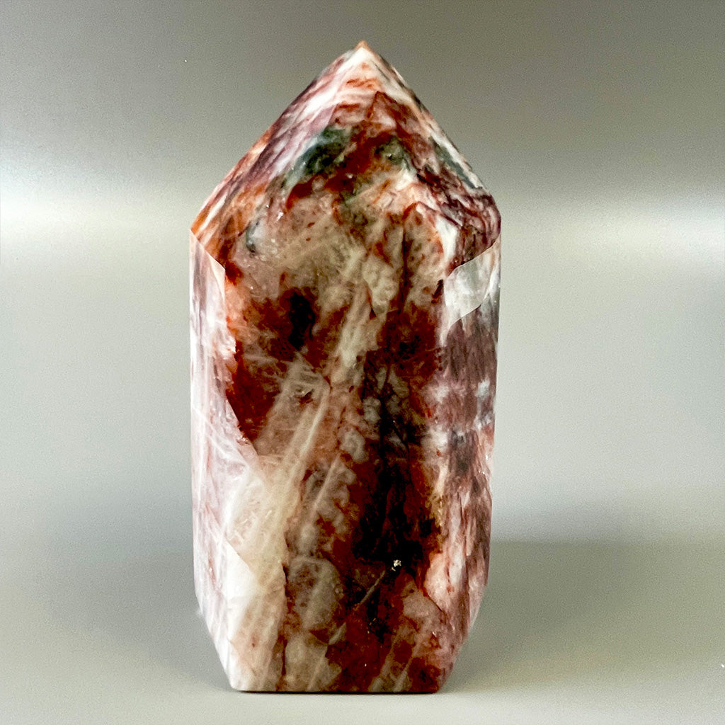 Red Hematoid Fire Quartz Crystal Tower - Ethically Sourced
