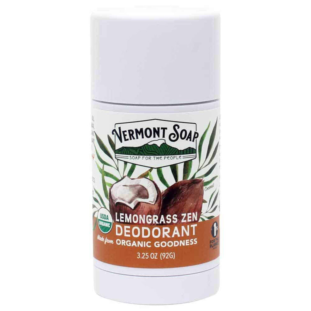 Lemongrass Zen Organic Deodorant 3.25oz / 92g - Vermont Soap