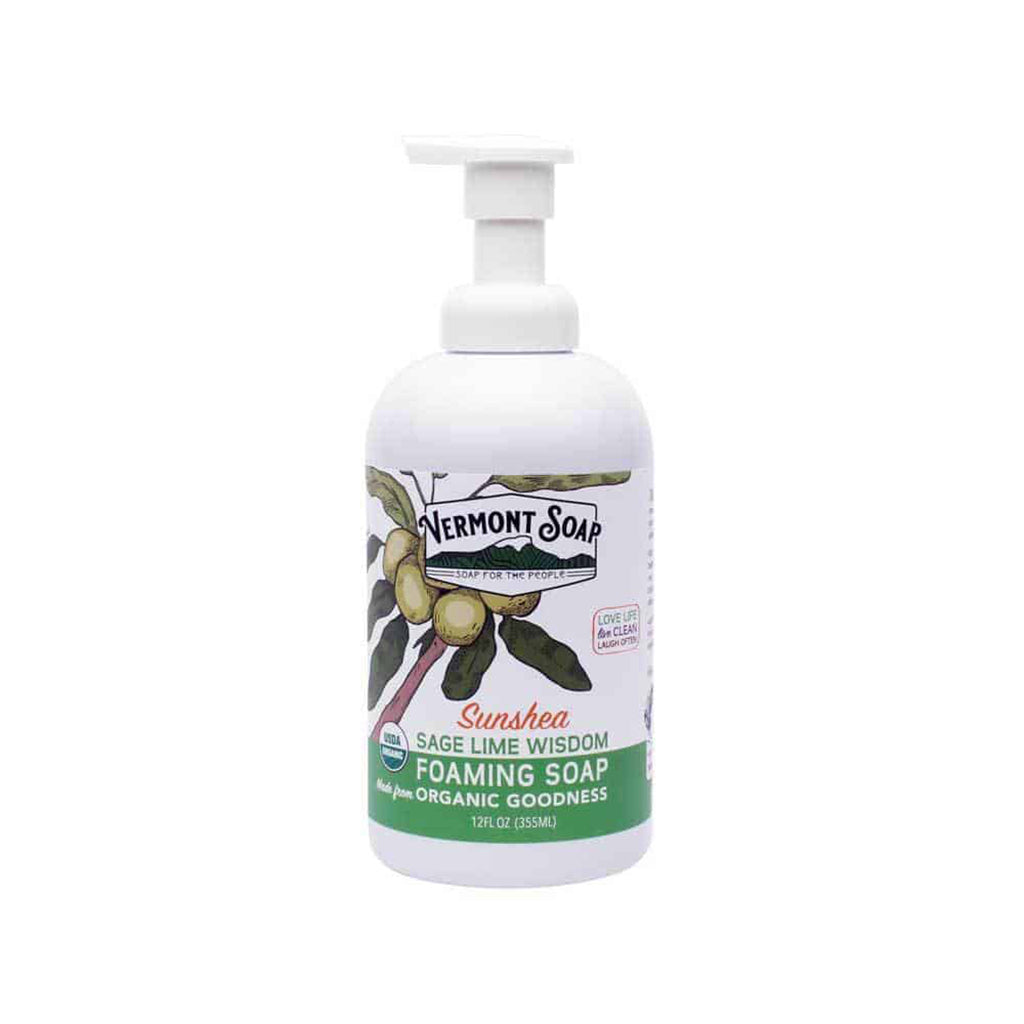 Sage Lime Wisdom Foaming Hand Soap - Vermont Soap 12oz / 355ml