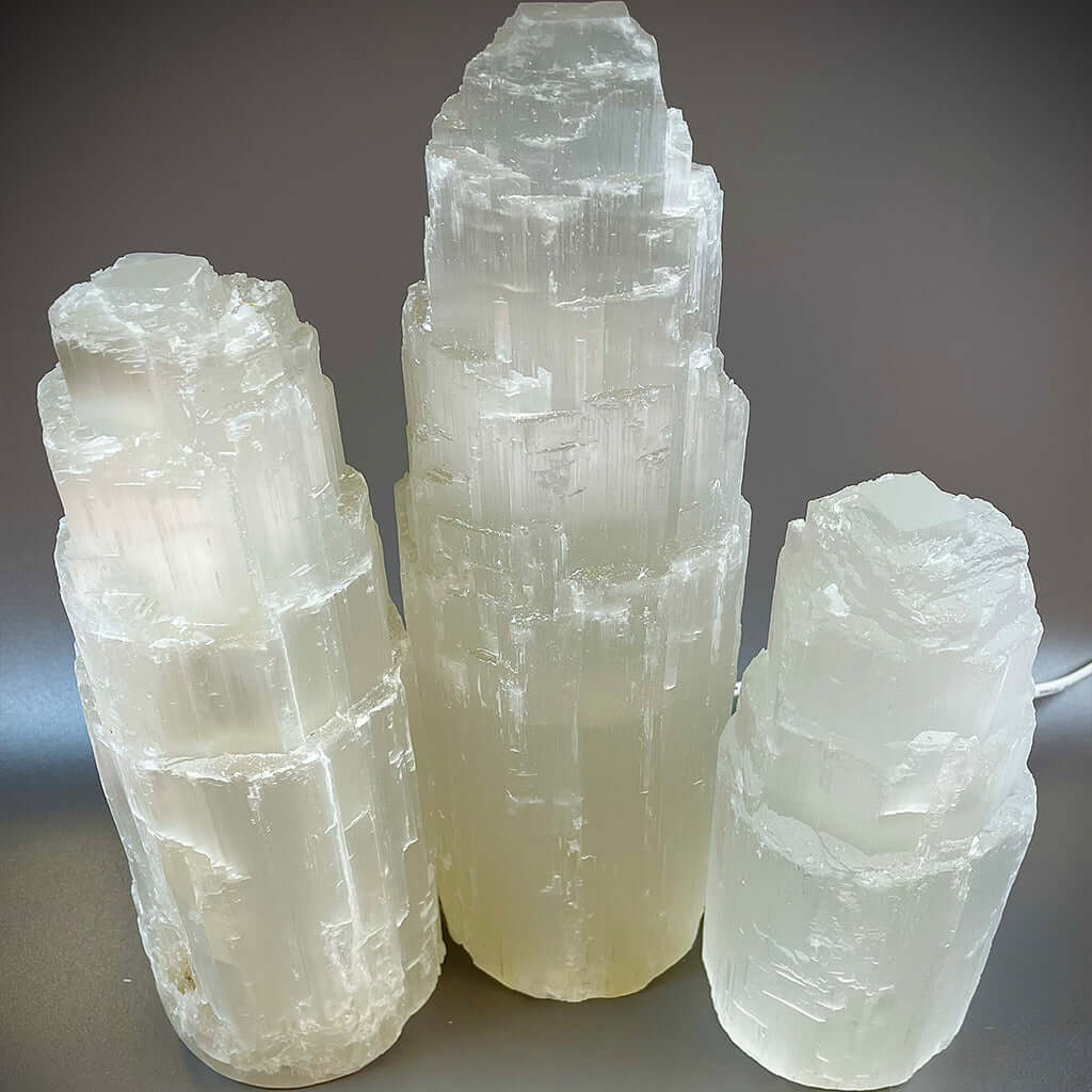 Selenite Tower Lamp