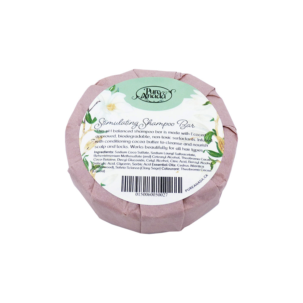 Barre de shampoing naturel Pure Anada - Stimulant (Bois de cèdre et sauge sclarée)