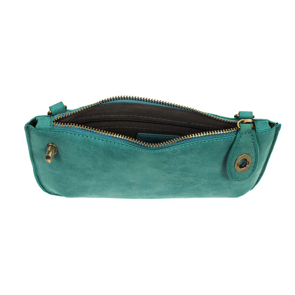 Vegan Clutch Bag Cross Body Wristlet - Pacific Blue