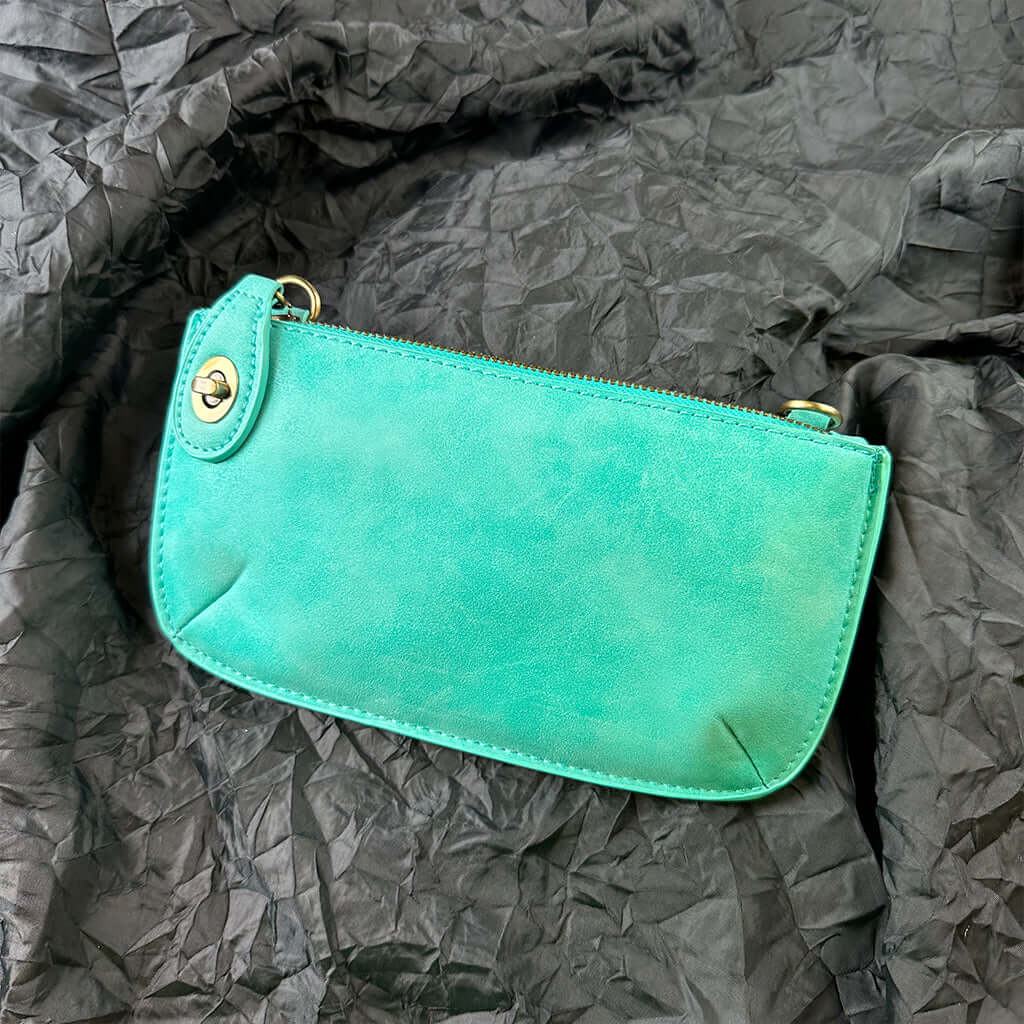 Vegan Clutch Bag Cross Body Wristlet - Turquoise