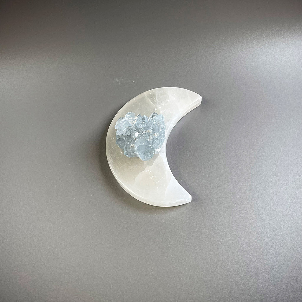 White Selenite Moon