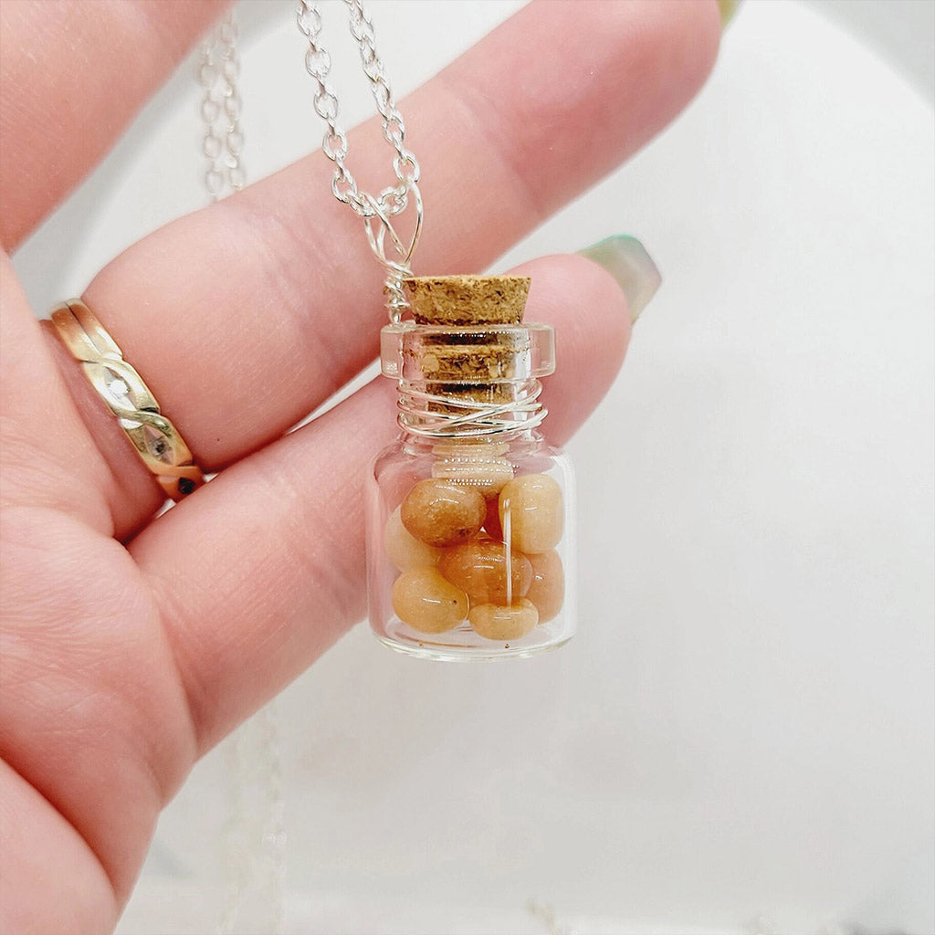 Wishing Bottle Necklace - Red Adventurine