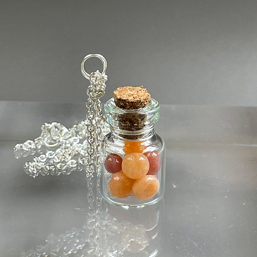Wishing Bottle Necklace - Red Adventurine